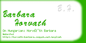 barbara horvath business card
